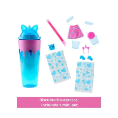 Boneca Barbie Pop Reveal Milkshake Negra Copo Azul - loja online