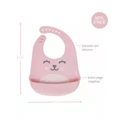 Babador de silicone com pega-migalhas Gumy - Buba