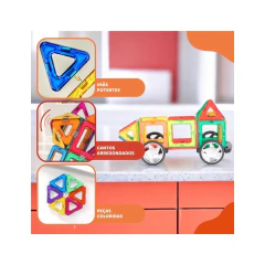 Blocos de Montar Magnéticos Vazados Magforma 20 Pçs c/ Rodas - 4Best Play - e-commerce de brinquedos infantis
