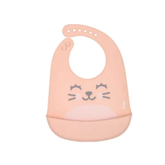 Babador de silicone com pega-migalhas Gumy Pêssego - comprar online