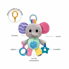 Kit Bubazoo Elefante Pelúcia Treme-treme e Mola Atividades na internet