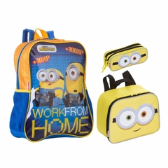 Kit Escolar Mochila Gamer Lancheira e Estojo Minions Sestini
