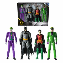 4 Figuras Batalha DC 30cm Batman Robin Coringa e Charada