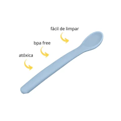Colher Flexível em Silicone Azul Introdução Alimentar Buba na internet