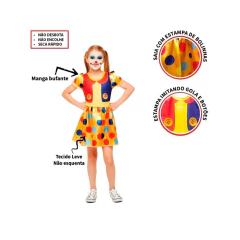 Fantasia Palhacinha Infantil Divertida e Colorida - comprar online