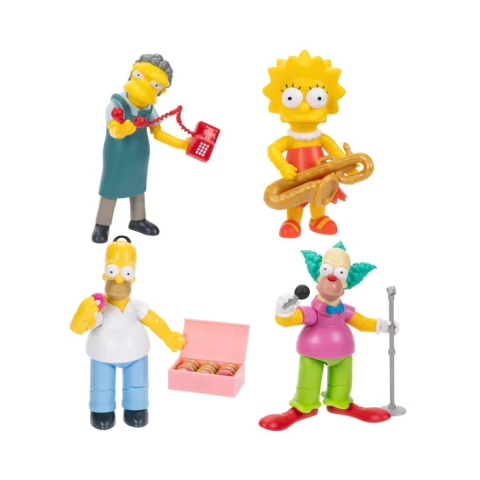 Kit 4x Bonecos The Simpsons Articulados c/ Acessórios 13cm