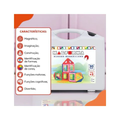 Imagem do Blocos de Montar Magnéticos Vazados Magforma 30 Peças