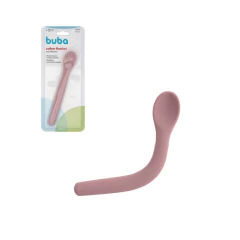 Colher Flexível em Silicone Rosa Introdução Alimentar Buba