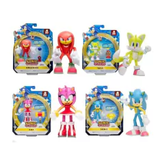 Kit 2x Boneco Sonic The Hedgehog Articulado 10cm - Sonic e Tails