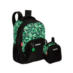 Kit Mochila Costas e Lancheira Minecraft Camoterra Sestini