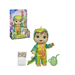 Boneca Baby Alive Dino Cuties Morena Estegossauro Verde