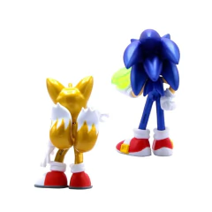 Kit 2x Boneco Sonic the Hedgehog Montável Sonic e Tails - 4Best Play - e-commerce de brinquedos infantis