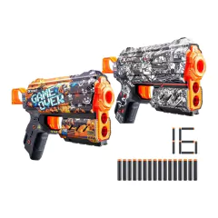 Kit 2x Lançador X-Shot Zuru Skins Flux Game Over & Illustrate