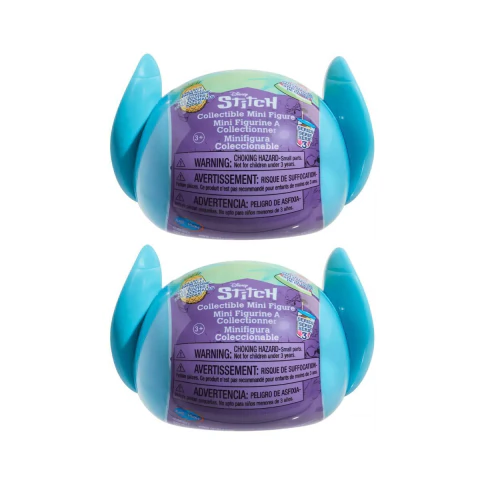 Kit 2x Boneco Stitch Feed Me Cápsula Surpresa Disney 5cm