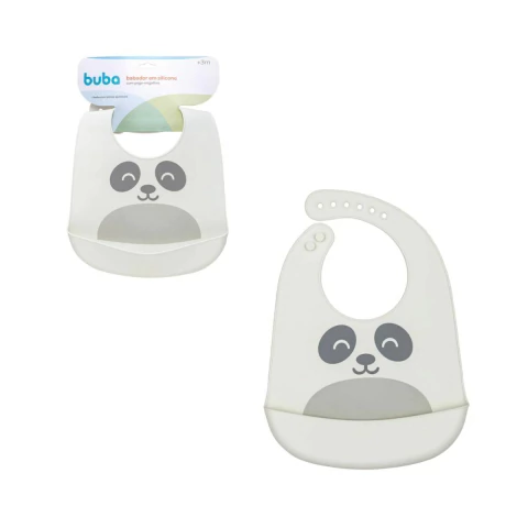 Babador de silicone com pega-migalhas Gumy Off White