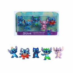 Set 05 FIguras Stitch e Angel Colecionável Disney