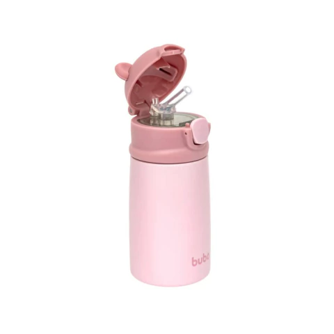 Copo Térmico Ursinho Parede Dupla Rosa 320ml Buba