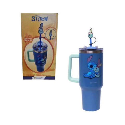 Copo Canecão Tumbler Stitch Voodoo com pingente Sgrump 1,15L