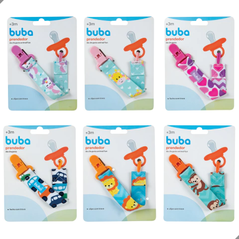 Prendedor de Chupeta Buba Menino Menina Clipe Com Trava.