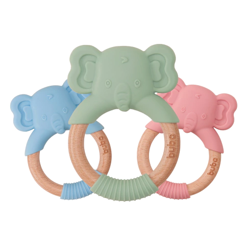 Mordedor Silicone Bambu Bebê Infantil Massageia Gengiva Buba.