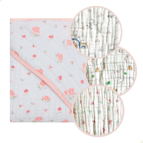 Toalha Toalhão Fraldada De Banho Bebê Infantil Com Capuz 3 Camada Soft Grande. - comprar online