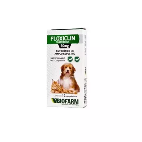Floxiclin 50mg Cães e Gatos C/ 10 comprimidos