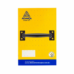 Cartela puxador alca 86127 120mm preto fosco Aliança Metalurgica - comprar online