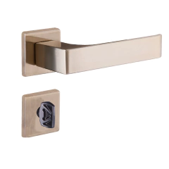 Fechadura Quadratta Reta Roseta Banheiro S40mm Bronze L Aliança