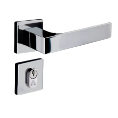 Fechadura Quadratta Reta Roseta Ext S40mm Cromada Aliança
