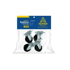 Rodizios mesa sem freio com 4 unidades preto 50mm Alianca - comprar online
