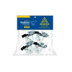 Rodizios mesa com freio com 4 unidades transparente 50mm alianca - comprar online