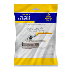 Valvula Esfera para Gás Reto FF Haste Longa Amarelo 3/4 - unidade