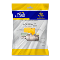 Valvula Esfera Reto para Gás M BM Haste Curta Amarelo 1/2 - unidade