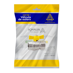 Valvula Esfera para Gas Reto FF Borboleta Amarelo 3/4 - unidade - comprar online