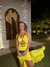 Vestido Feminino Fivelas Amarelo - Elok Store
