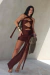 Mini Saia Feminina Malha Marrom - comprar online