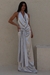 Vestido Feminino Drapeado Prata na internet