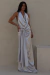 Vestido Feminino Drapeado Prata na internet