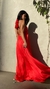 Vestido de Gola Longo Feminino Vermelho na internet