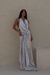 Vestido Feminino Drapeado Prata