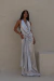 Vestido Feminino Drapeado Prata