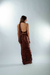 Saia Midi Feminina Drapeada Marrom - Elok Store