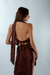 Saia Midi Feminina Drapeada Marrom - comprar online