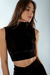 Cropped Feminino Veludo Gola Alta - Elok Store