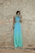 Vestido Feminino Recorte Degradê Azul e Verde - comprar online