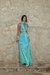 Vestido Feminino Recorte Degradê Azul e Verde - Elok Store