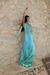 Vestido Feminino Recorte Degradê Azul e Verde - comprar online