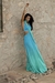 Vestido Feminino Recorte Degradê Azul e Verde - Elok Store