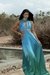 Vestido Feminino Recorte Degradê Azul e Verde - comprar online