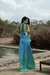 Imagem do Vestido Feminino Recorte Degradê Azul e Verde